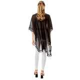 Tassel Trimmed Solid Cover Up - Madeline Love - Flyclothing LLC