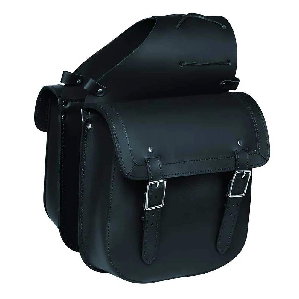 Black - Leather Saddler Bag - Unik Just for Bikers - Flyclothing LLC