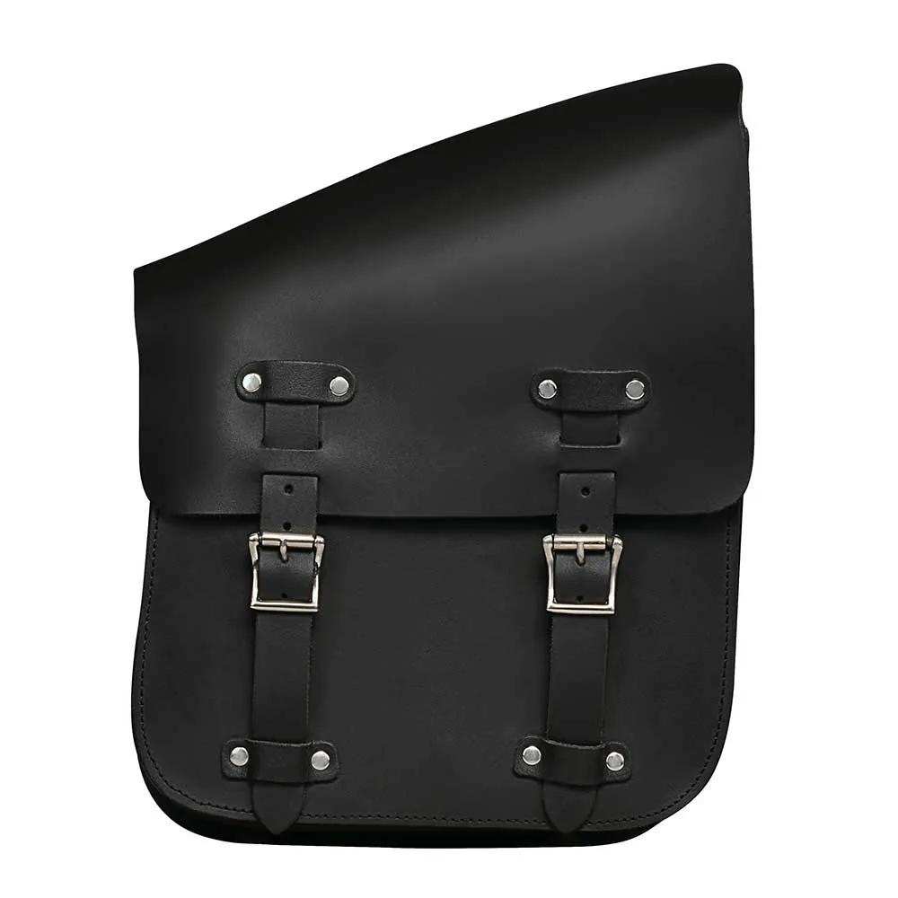 Black - Right Side Leather Swing Arm Bag - Unik Just for Bikers - Flyclothing LLC
