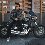 Sentry - Mens Black & Gray Armored Flannel - Unik Just for Bikers - Flyclothing LLC