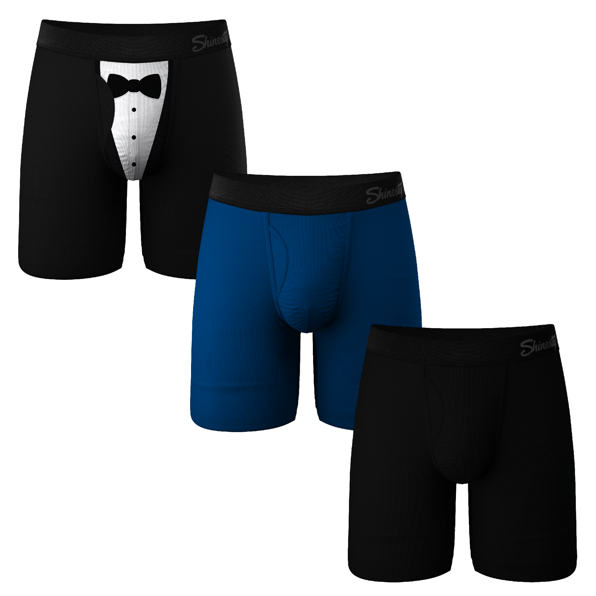 The Black Tie Wedding | Long Leg Ball Hammock® Pouch Boxers With Fly 3 Pack - Shinesty