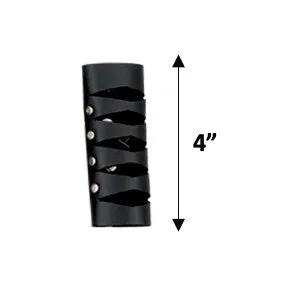 Black leather ponytail wrap - Unik Just for Bikers - Flyclothing LLC