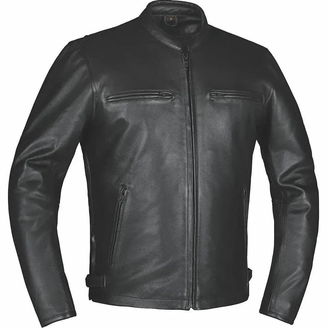 Black Iron - Men's Motorcycle Leather Jacket - Unik Just for Bikers - Flyclothing LLC