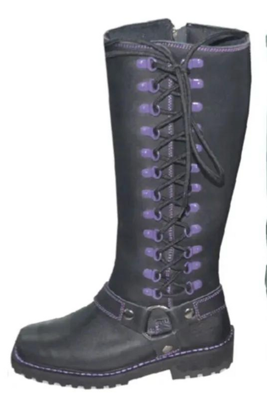 Roadqueen -Ladies Motorcycle Biker Leather Boots