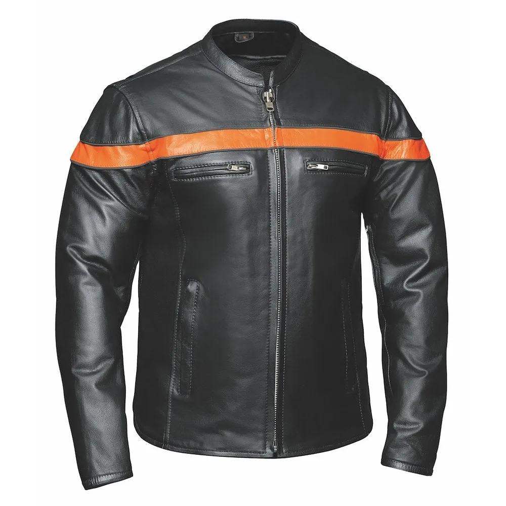Blaze - Men's Premium Leather Motorcycle Jacket - Unik Just for Bikers - Flyclothing LLC