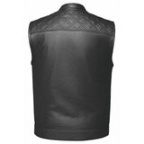 Black Diamond - Men's Club style Leather Motorcycle Vest - Unik Just for Bikers - Flyclothing LLC