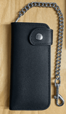Black Bifold Biker Chain Wallet - Unik Just for Bikers - Flyclothing LLC