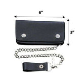 Long Black Bifold Biker Chain Wallet - Unik Just for Bikers - Flyclothing LLC