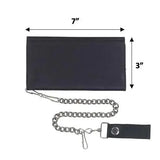 Black Trifold Leather Wallet - Unik Just for Bikers - Flyclothing LLC
