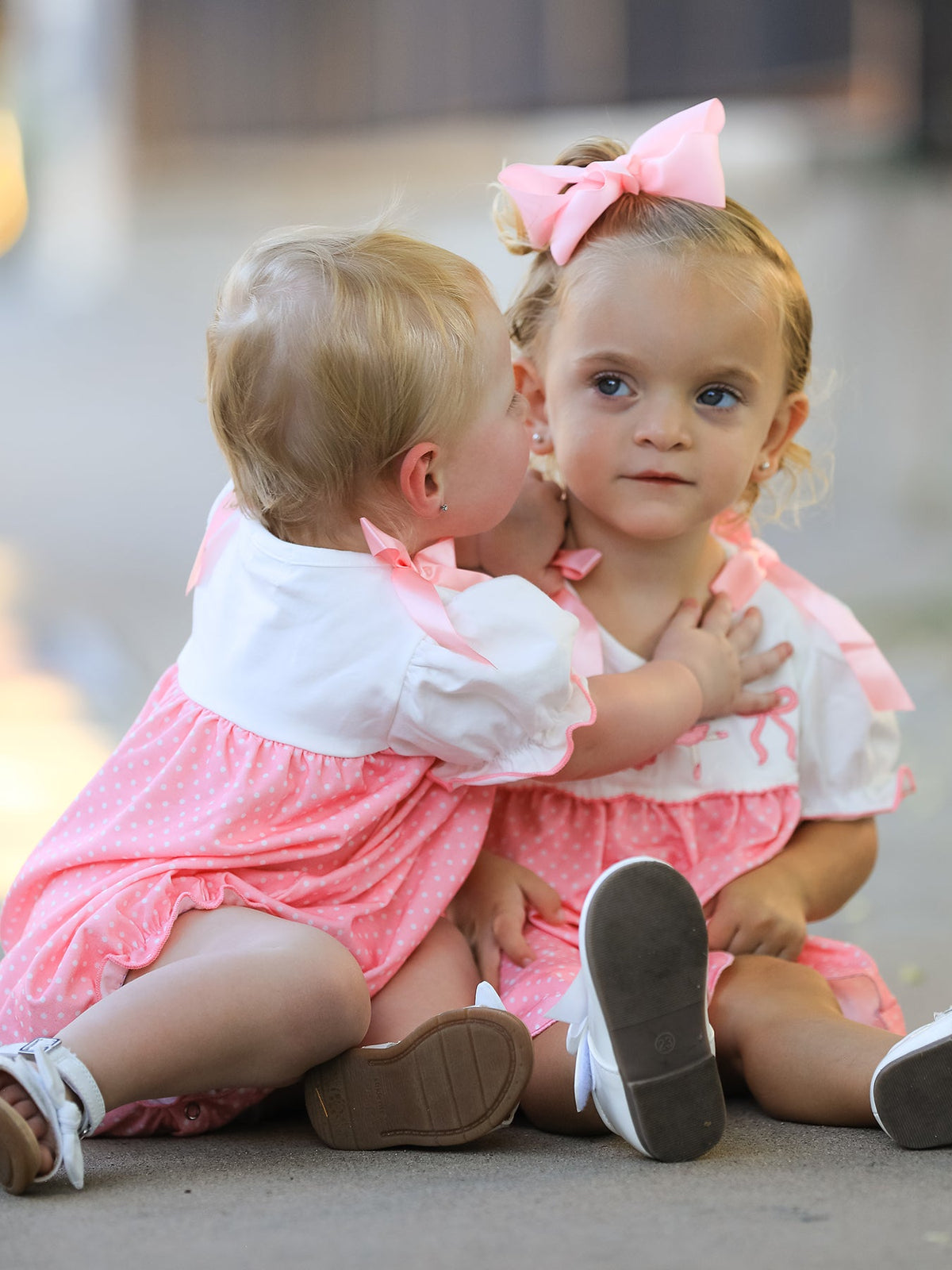 Fall Pink Ballet Embroidery Bow Bubble Romper - Rylee Faith Designs - Flyclothing LLC