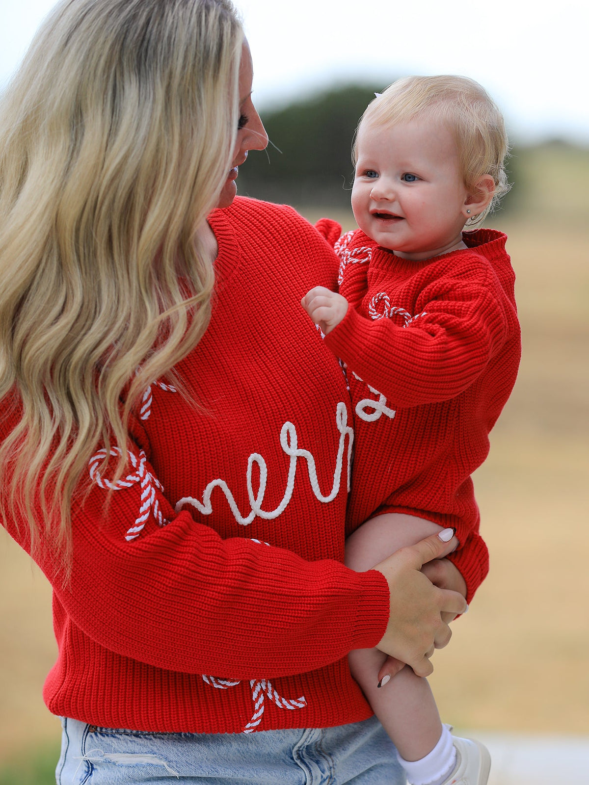 Christmas Candy Cane Merry Knit Baby Romper - Rylee Faith Designs - Flyclothing LLC