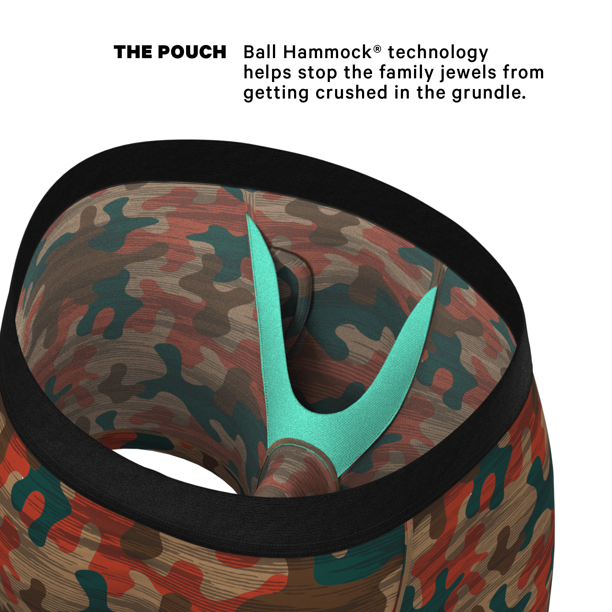 The Blend In | Earthy Camouflage Ball Hammock® Pouch Underwear With Fly - Shinesty