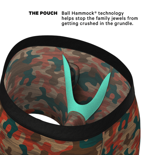 The Blend In | Earthy Camouflage Ball Hammock® Pouch Underwear With Fly - Shinesty