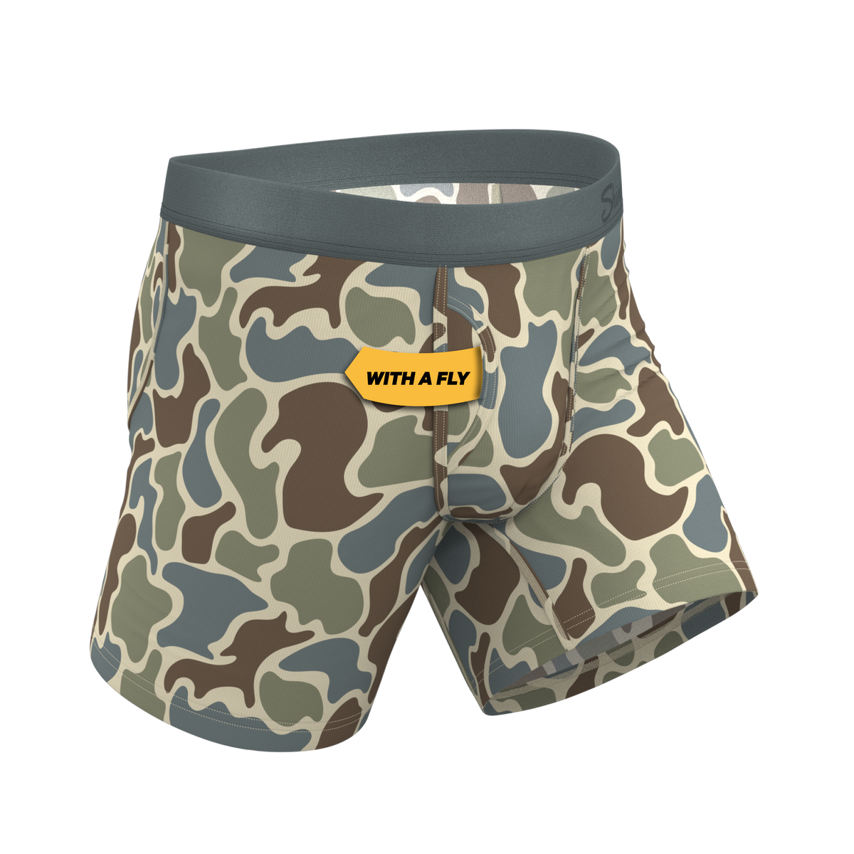 The Blender | Grey Duck Camo Ball Hammock® Pouch Underwear With Fly