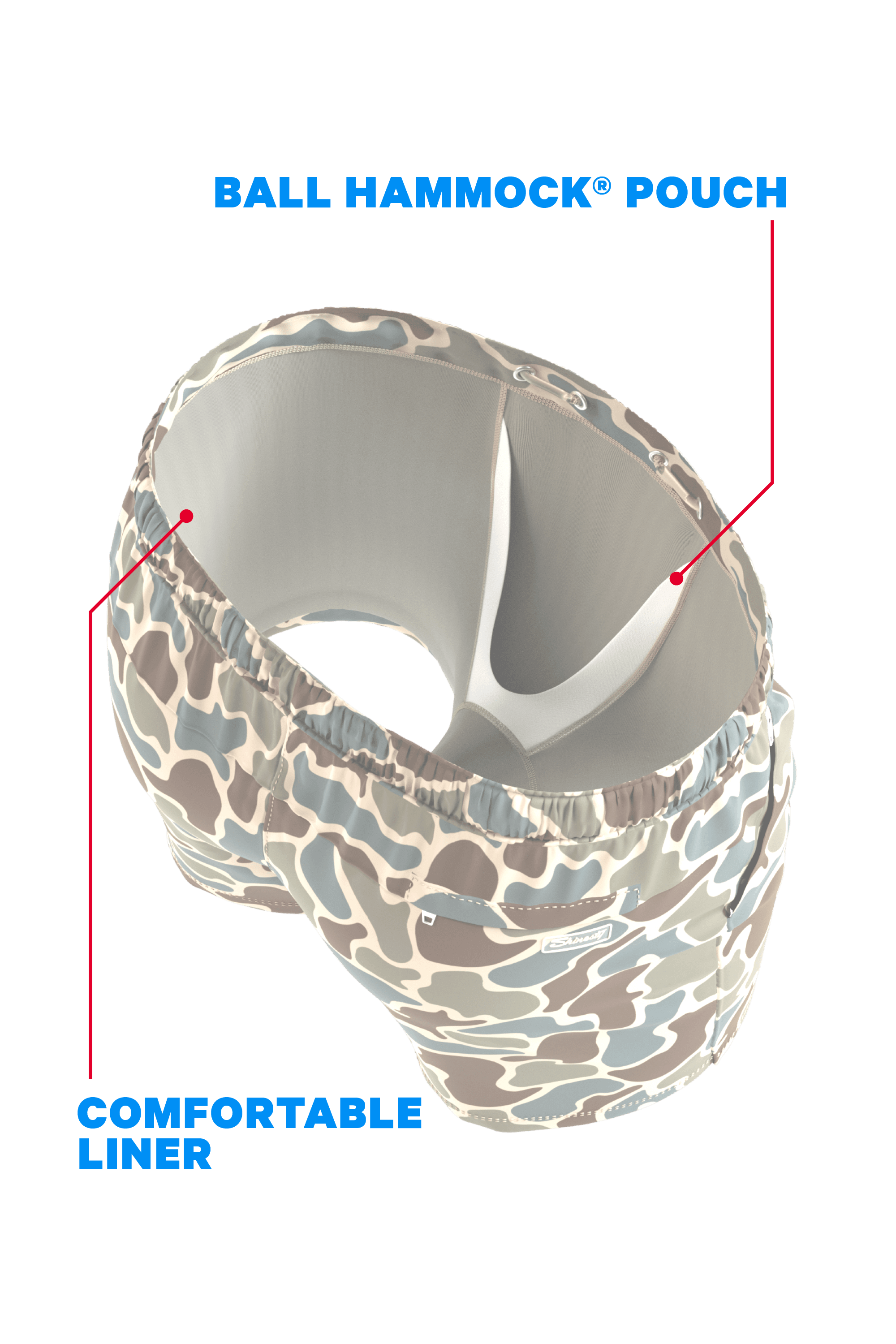 The Blender | Grey Duck Camo Ball Hammock® Pouch 8" Swim Trunks - Shinesty - Flyclothing LLC