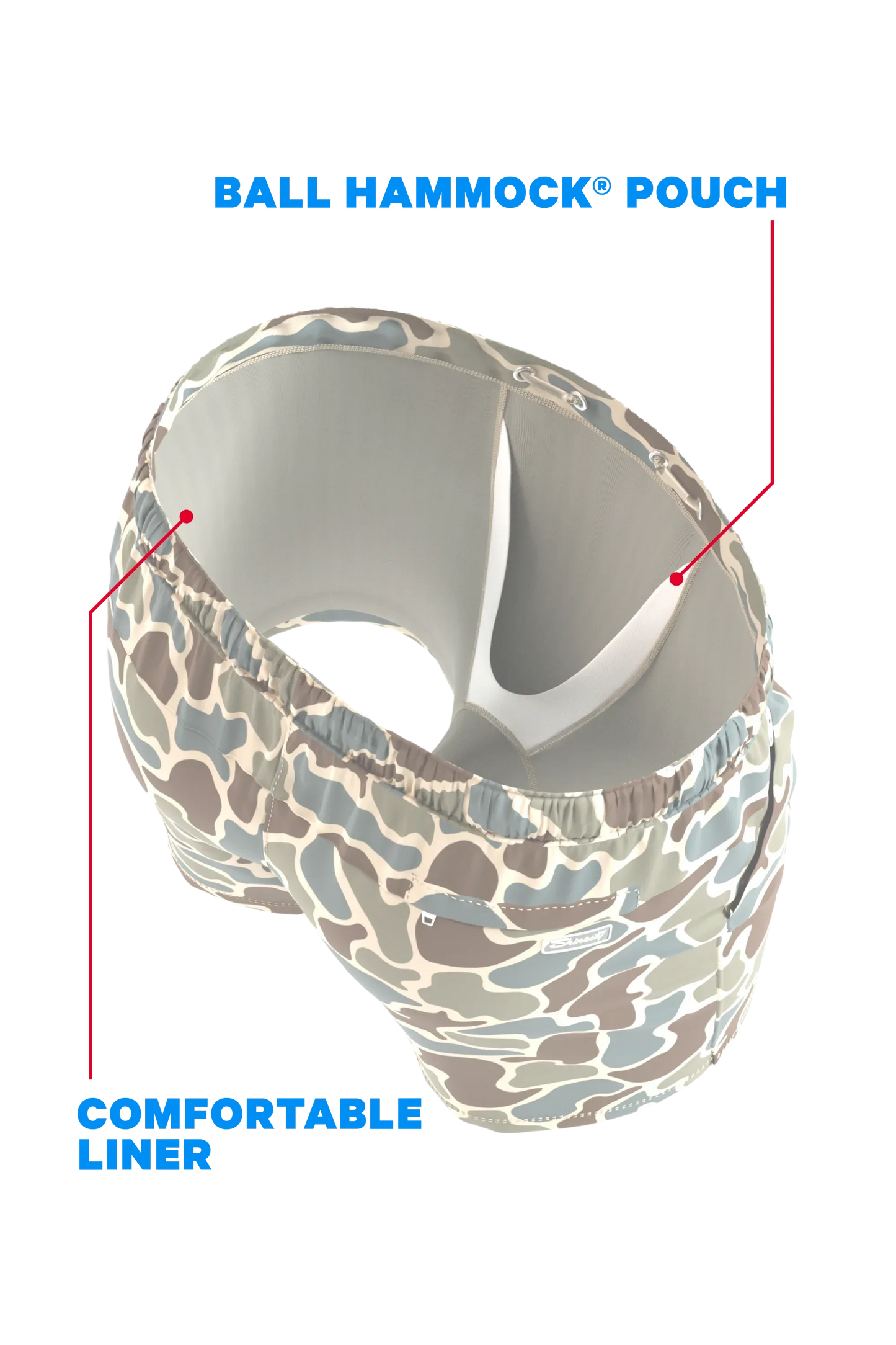 The Blender | Grey Duck Camo Ball Hammock® Pouch 8" Swim Trunks - Shinesty - Flyclothing LLC