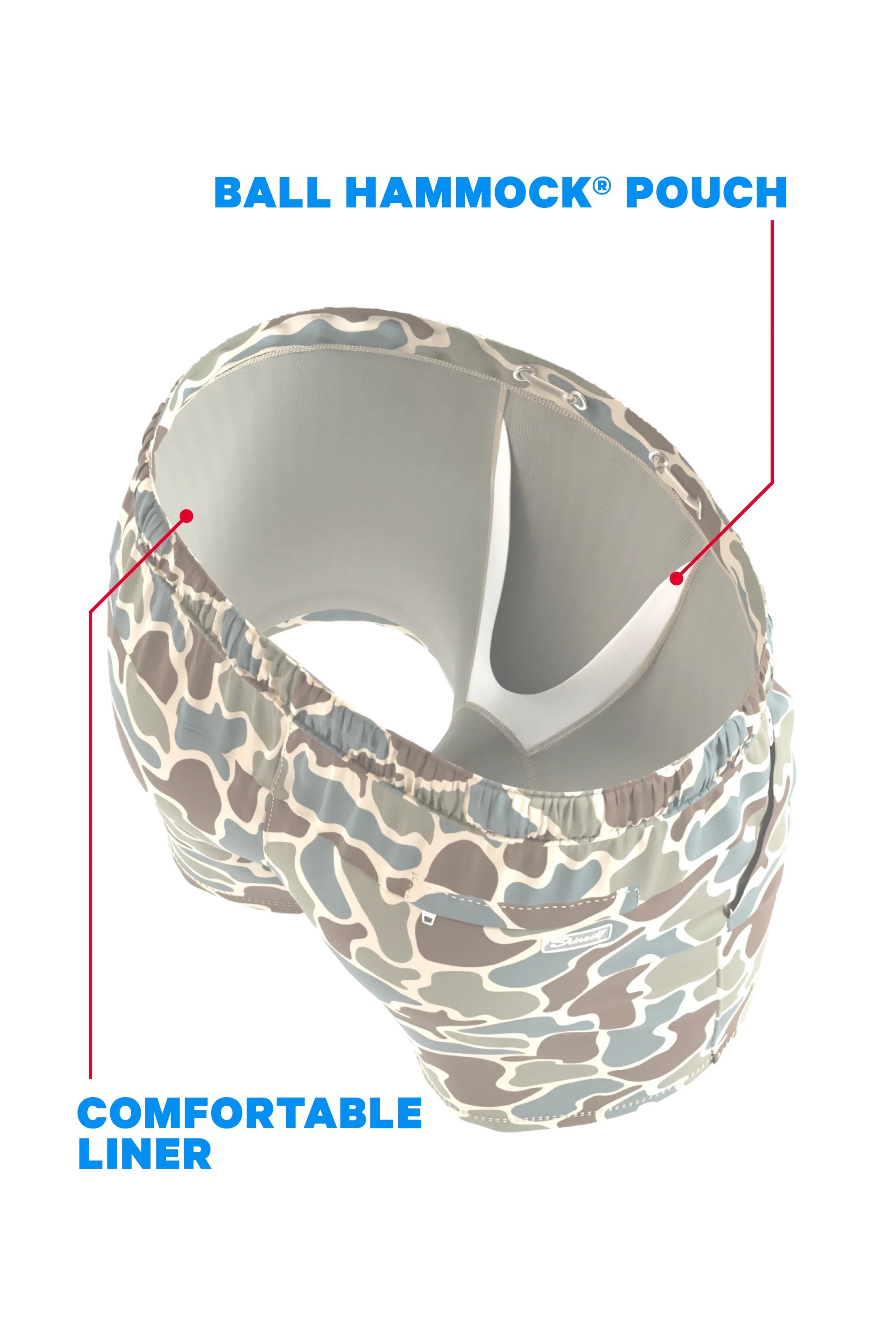 The Blender | Grey Duck Camo Ball Hammock® Pouch 8" Swim Trunks - Shinesty - Flyclothing LLC