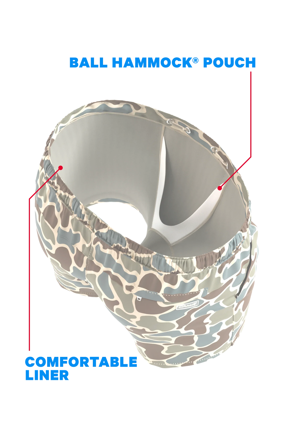 The Blender | Grey Duck Camo Ball Hammock® Pouch 8" Swim Trunks - Shinesty - Flyclothing LLC