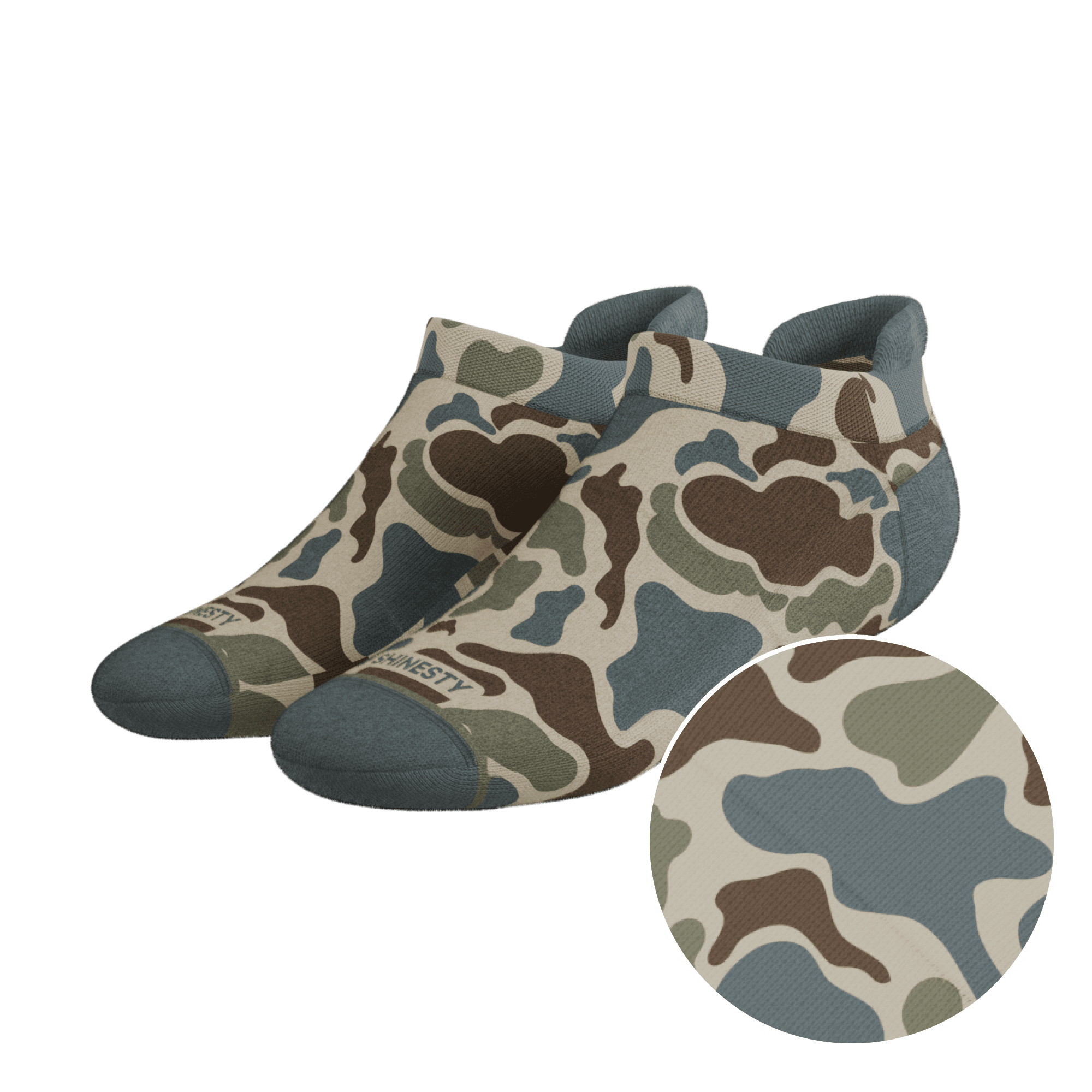 The Blender | Grey Duck Camo Heel Hammock™ Ankle Socks