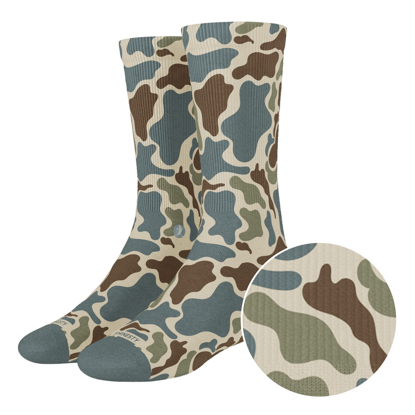 The Blender | Grey Duck Camo Heel Hammock™ Crew Socks