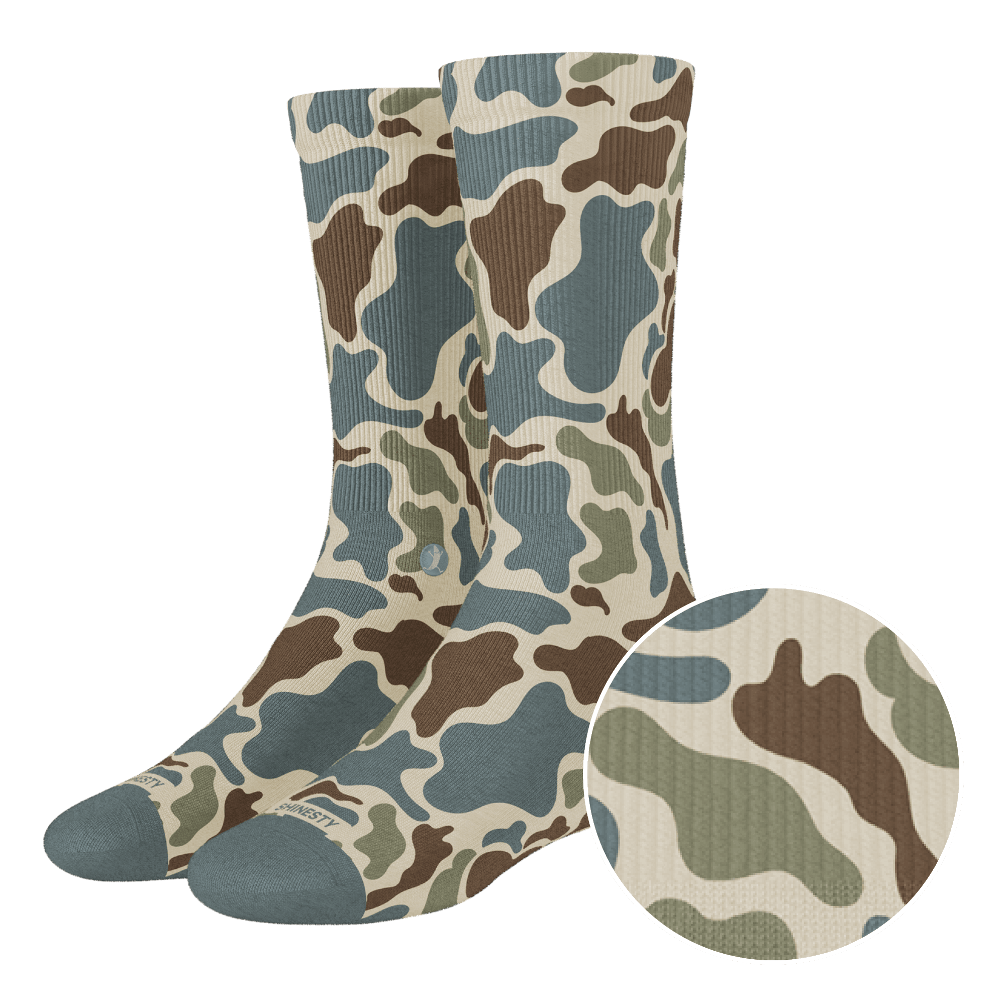 The Blender | Grey Duck Camo Heel Hammock™ Crew Socks