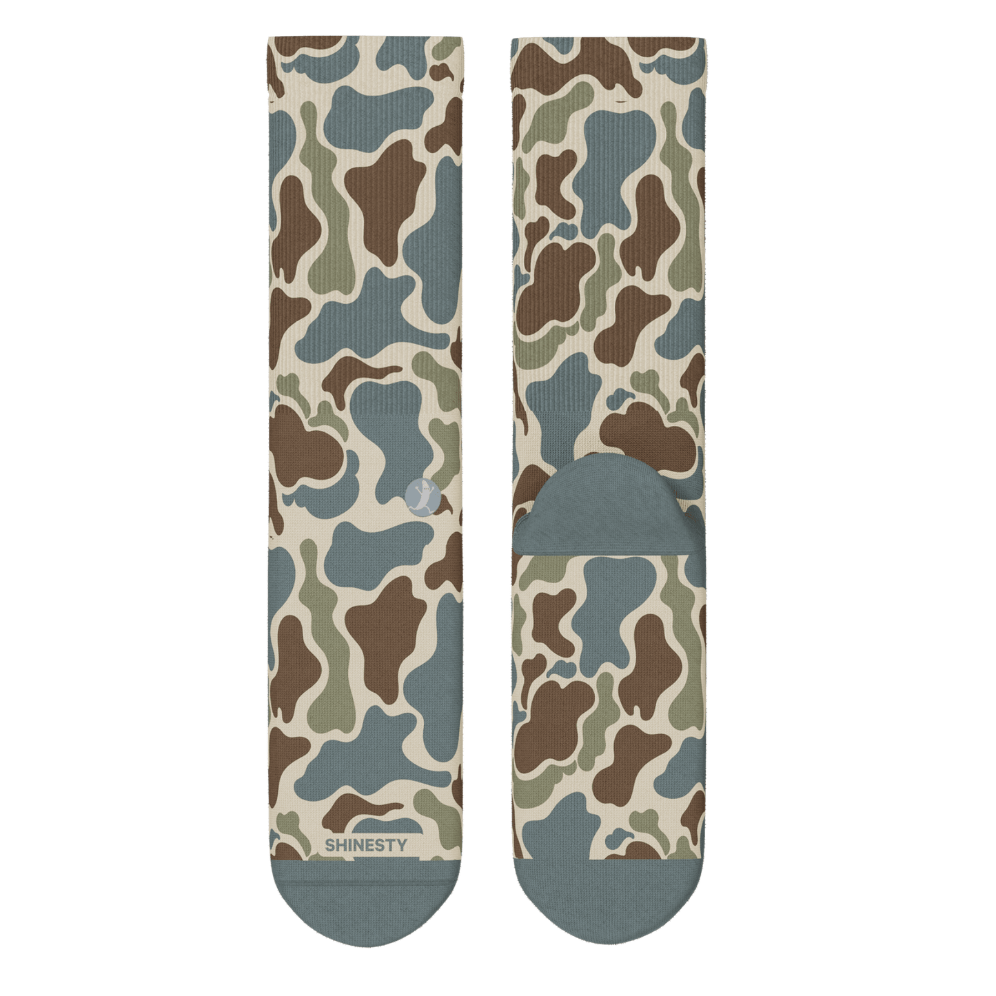 The Blender | Grey Duck Camo Heel Hammock™ Crew Socks