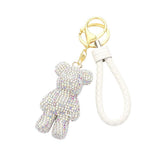 Bling Bear Figure Faux Leather Strap Bag Charm - Madeline Love - Flyclothing LLC