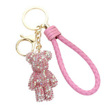 Bling Bear Figure Faux Leather Strap Bag Charm - Madeline Love - Flyclothing LLC