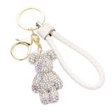Bling Bear Figure Faux Leather Strap Bag Charm - Madeline Love - Flyclothing LLC
