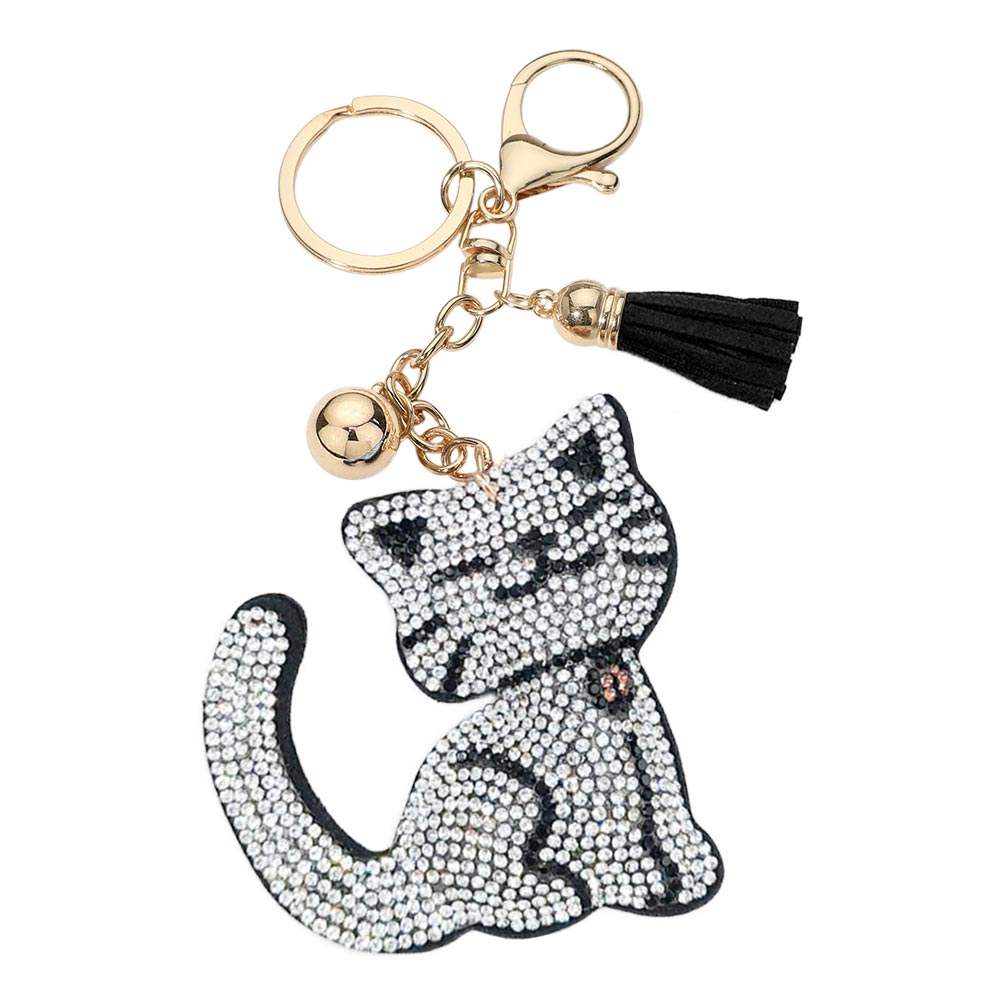 Bling Cat Tassel Bag Charm - Madeline Love - Flyclothing LLC