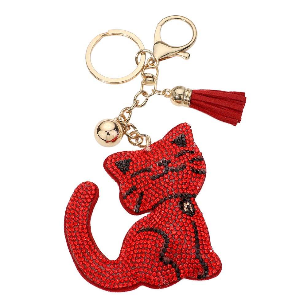 Bling Cat Tassel Bag Charm - Madeline Love - Flyclothing LLC
