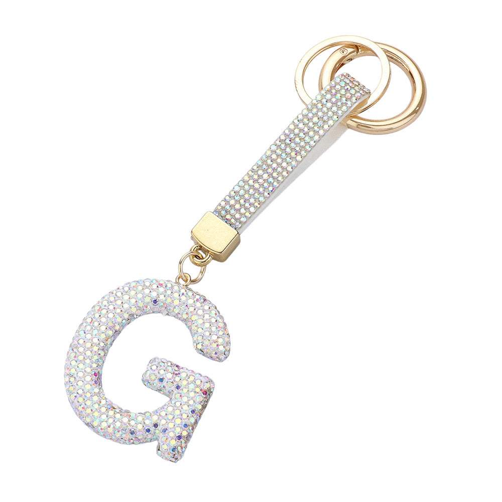 Bling Studded Monogram Initial G Bag Charm - Madeline Love - Flyclothing LLC