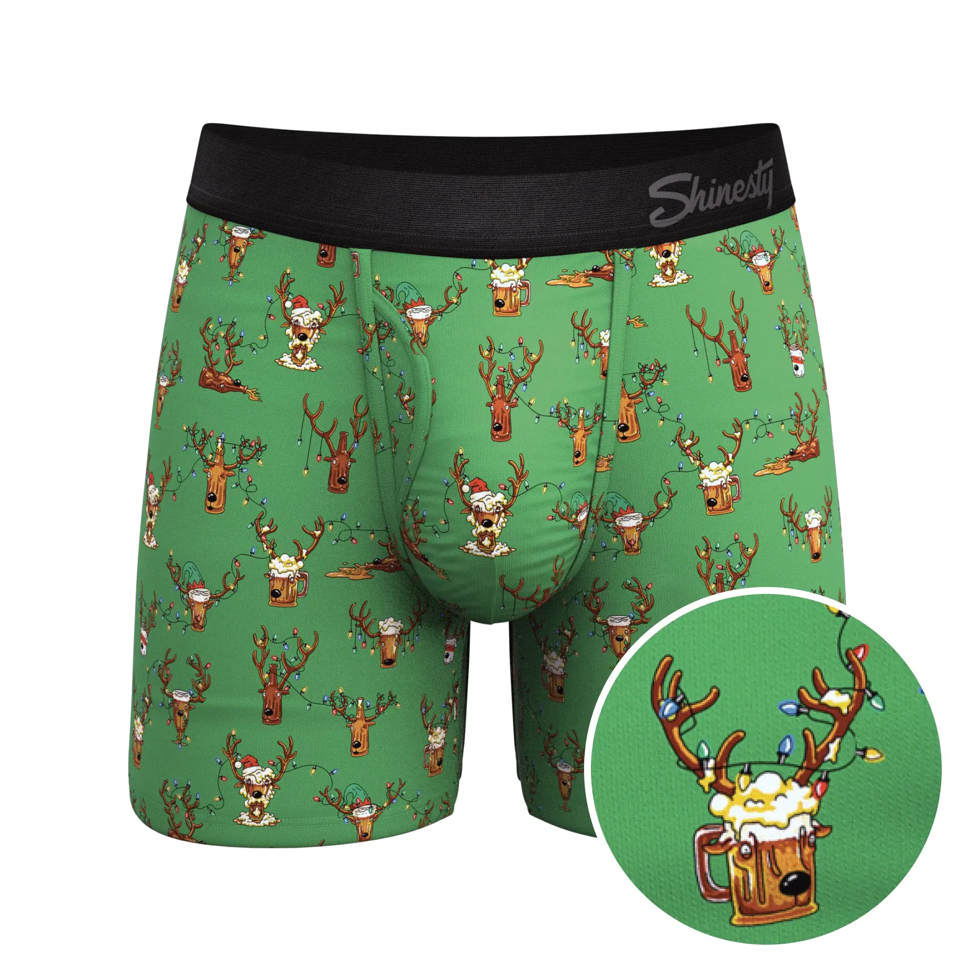 The Blitzened | Reindeer Beer Ball Hammock® Pouch Underwear With Fly - Shinesty - Flyclothing LLC