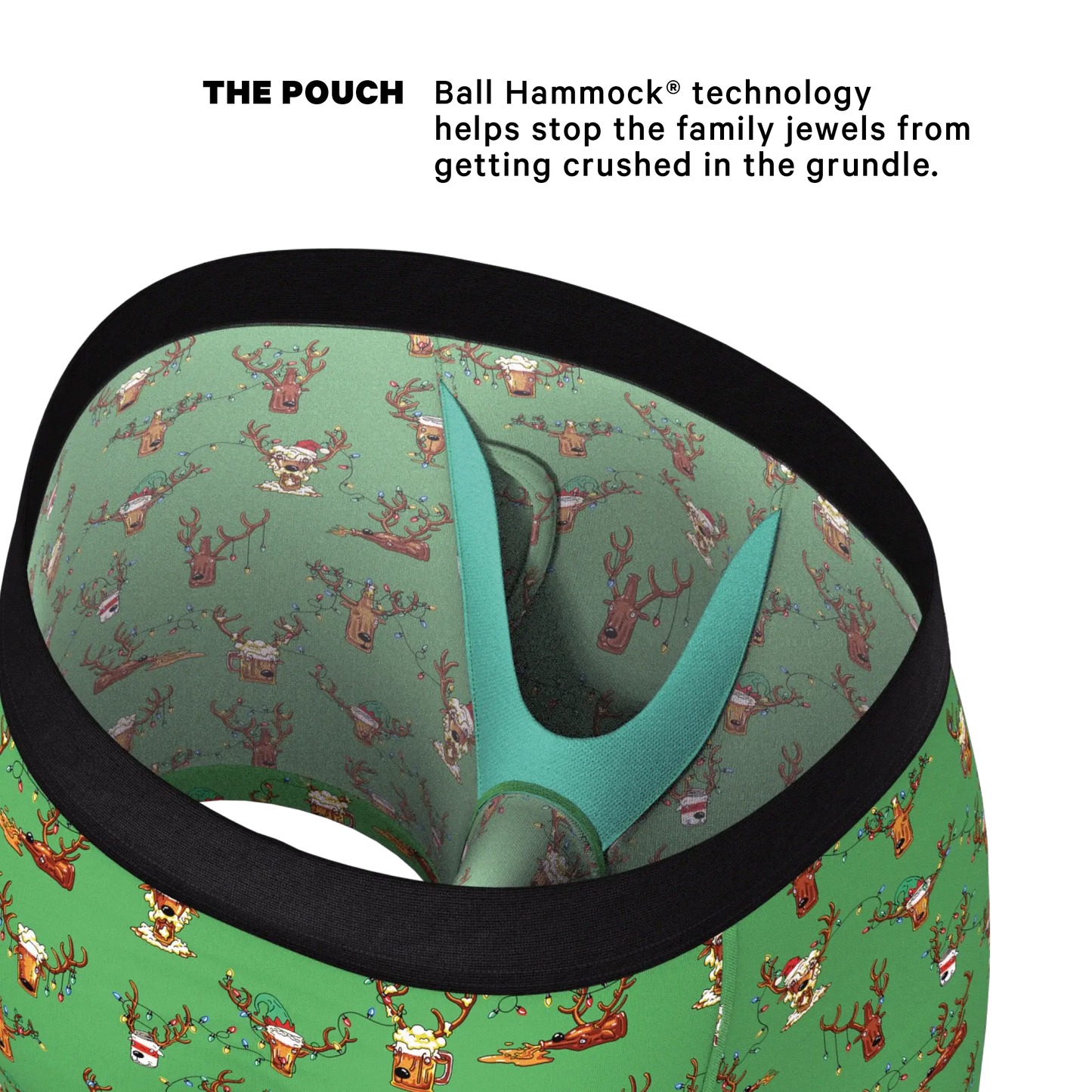 The Blitzened | Reindeer Beer Ball Hammock® Pouch Underwear With Fly - Shinesty - Flyclothing LLC