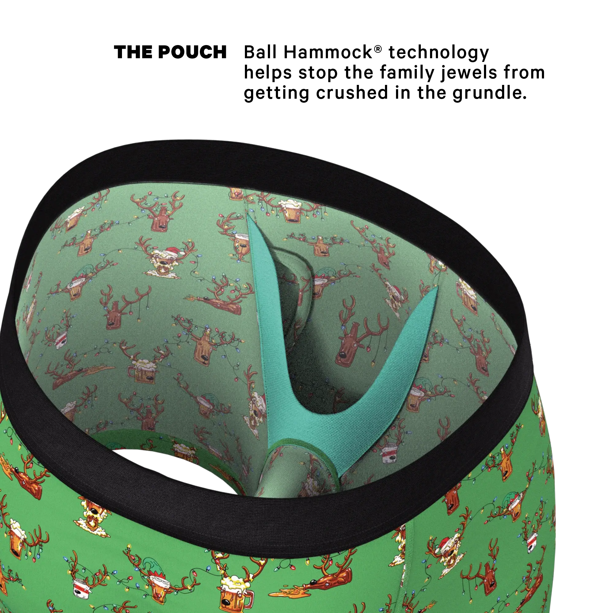 The Blitzened | Reindeer Beer Ball Hammock® Pouch Underwear With Fly - Shinesty - Flyclothing LLC