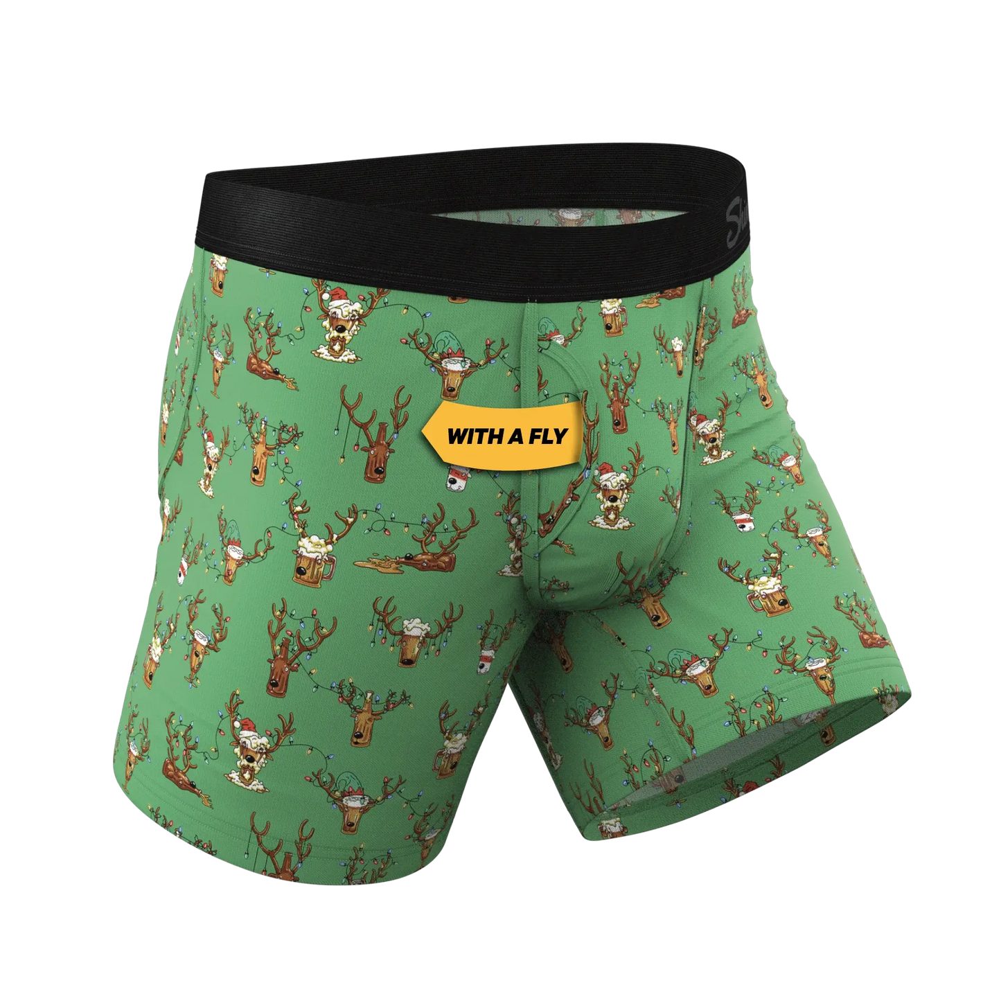 The Blitzened | Reindeer Beer Ball Hammock® Pouch Underwear With Fly - Shinesty - Flyclothing LLC