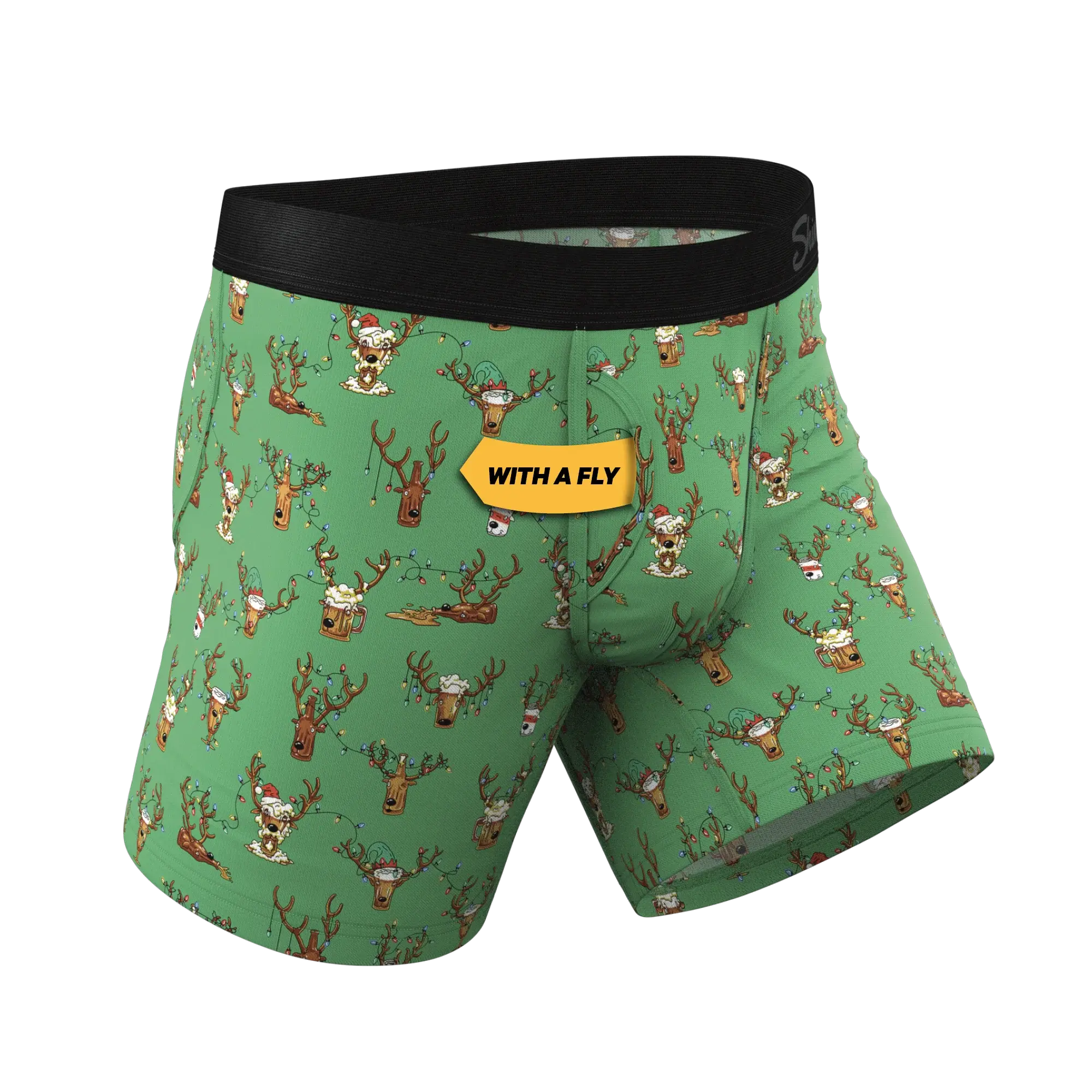 The Blitzened | Reindeer Beer Ball Hammock® Pouch Underwear With Fly - Shinesty - Flyclothing LLC