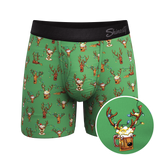 The Blitzened | Reindeer Beer Ball Hammock® Pouch Underwear With Fly - Shinesty - Flyclothing LLC
