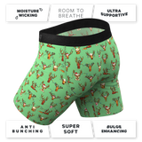 The Blitzened | Reindeer Beer Long Leg Ball Hammock® Pouch Boxers With Fly - Shinesty - Flyclothing LLC