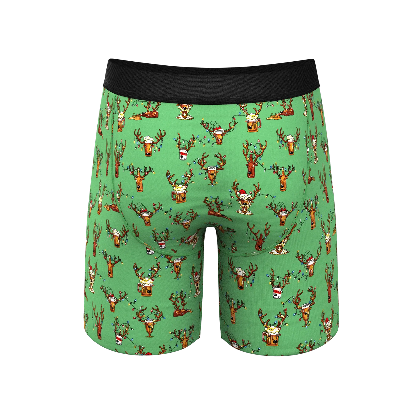 The Blitzened | Reindeer Beer Long Leg Ball Hammock® Pouch Boxers With Fly - Shinesty - Flyclothing LLC