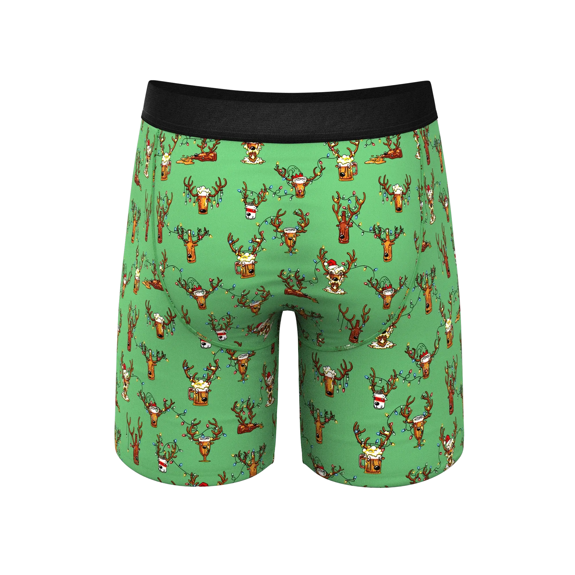 The Blitzened | Reindeer Beer Long Leg Ball Hammock® Pouch Boxers With Fly - Shinesty - Flyclothing LLC