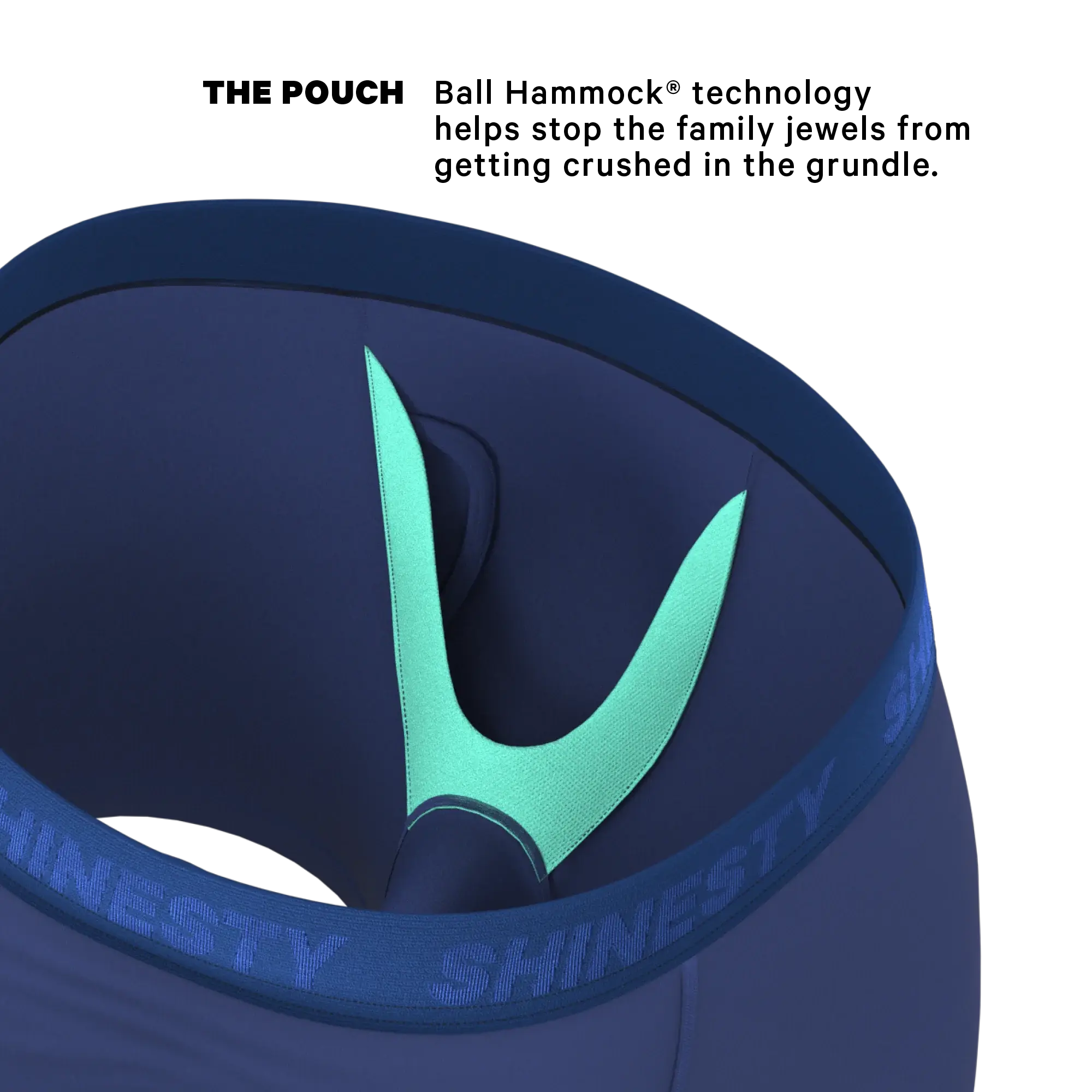 The Bloom Moon | Tonal Navy Ball Hammock® Pouch Underwear With Fly - Shinesty - Flyclothing LLC