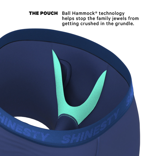 The Bloom Moon | Tonal Navy Ball Hammock® Pouch Underwear With Fly - Shinesty - Flyclothing LLC