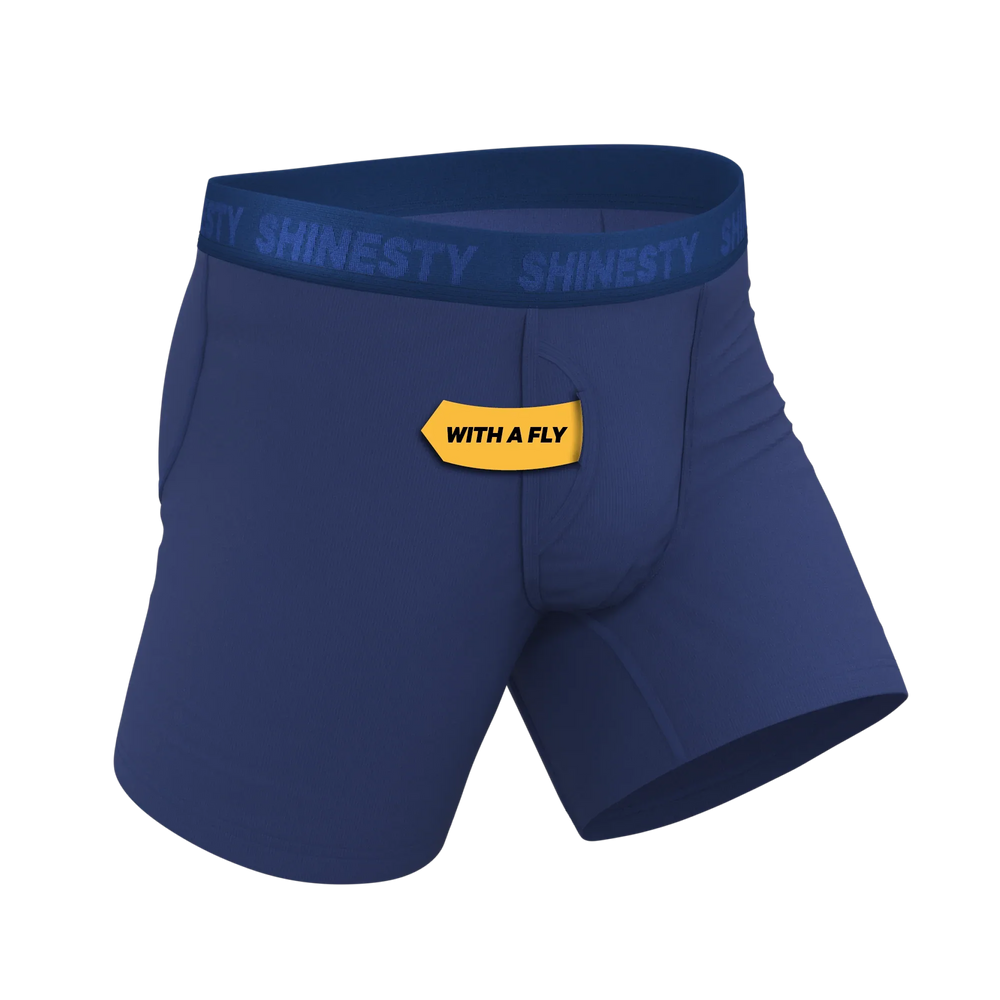 The Bloom Moon | Tonal Navy Ball Hammock® Pouch Underwear With Fly - Shinesty - Flyclothing LLC
