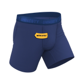 The Bloom Moon | Tonal Navy Ball Hammock® Pouch Underwear With Fly - Shinesty - Flyclothing LLC