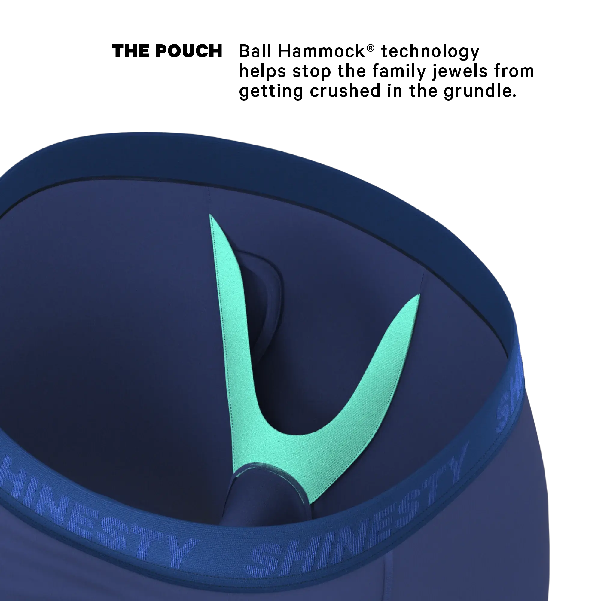 The Bloom Moon | Tonal Navy Long Leg Ball Hammock® Pouch Underwear With Fly - Shinesty - Flyclothing LLC