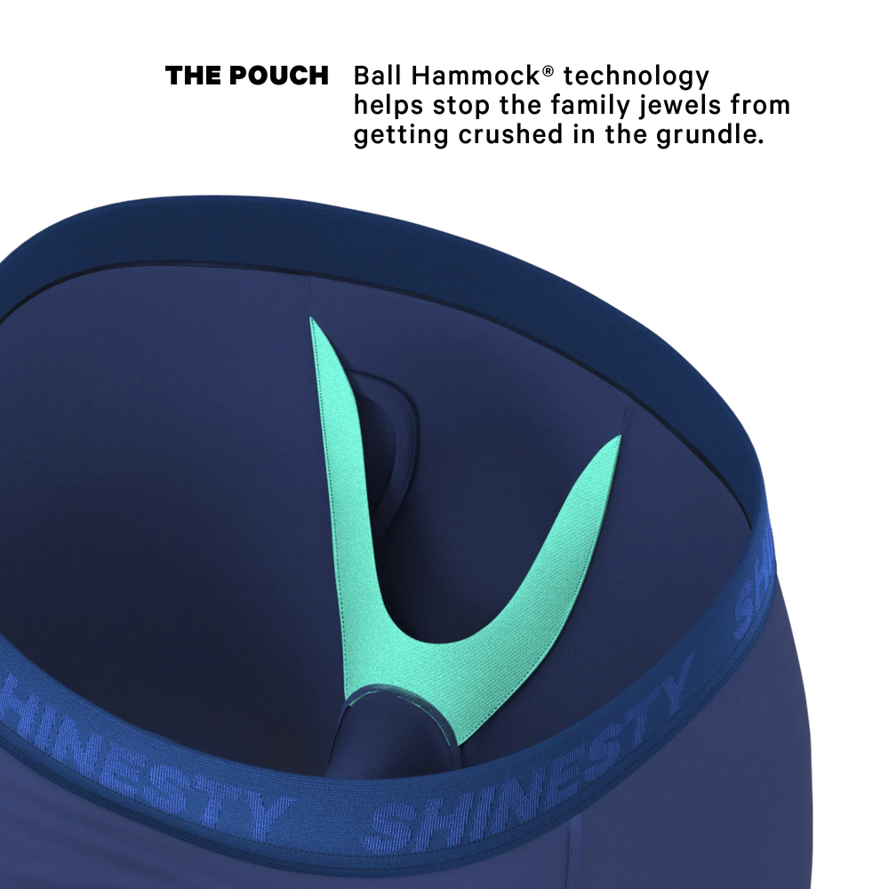 The Bloom Moon | Tonal Navy Long Leg Ball Hammock® Pouch Underwear With Fly - Shinesty - Flyclothing LLC