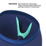 The Bloom Moon | Tonal Navy Long Leg Ball Hammock® Pouch Underwear With Fly - Shinesty - Flyclothing LLC