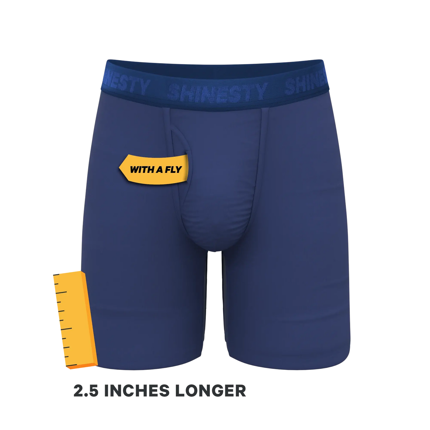 The Bloom Moon | Tonal Navy Long Leg Ball Hammock® Pouch Underwear With Fly - Shinesty - Flyclothing LLC