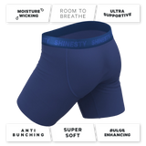 The Bloom Moon | Tonal Navy Long Leg Ball Hammock® Pouch Underwear With Fly - Shinesty - Flyclothing LLC